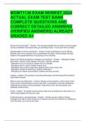 MGMT1136 EXAM NEWEST 2024 ACTUAL EXAM TEST BANK COMPLETE QUESTIONS AND CORRECT DETAILED ANSWERS (VERIFIED ANSWERS) ALREADY GRADED A+