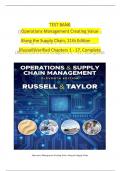 Practice Quiz For Operations Management Creating Value Along the Supply Chain 9th Edition Roberta S. Russell, Bernard W. Taylor / Latest & Updated 2024. A+