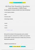 HSI Final Test Questions Questions  and Answers (100% Pass)