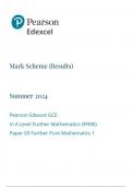 Pearson Edexcel GCE  In A Level Further Mathematics (9FM0)  Paper 03 Further Pure Mathematics 1  mark scheme  june 2024