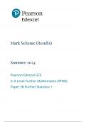 Pearson Edexcel GCE  In A Level Further Mathematics (9FM0)  Paper 3B Further Statistics 1 mark scheme june 2024