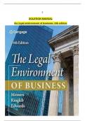 Solution Manual For The Legal Environment of Business, 14th Edition by Roger E. Meiners