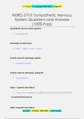 NURG 5710: Sympathetic Nervous  System Questions and Answers (100% Pass)