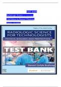 TEST BANK For Radiologic Science for Technologists 12th Edition by Stewart C Bushong