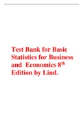 Test Bank for Basic Statistics for Business and Economics 8th Edition by Lind