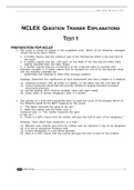 NCLEX QUESTION TRAINER EXPLANATIONS TEST 1