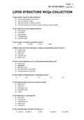 Lipid structure MCQ.