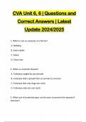 CVA Unit 6, 6 | Questions and Correct Answers | Latest Update 2024/2025