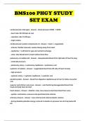 BMS100 PHGY STUDY SET EXAM 