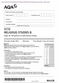 Actual 2024 AQA GCSE RELIGIOUS STUDIES B 8063/2B Paper 2B Perspectives on faith (textual studies) Merged Question Paper + Mark Scheme