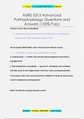 NURS 5315 Advanced  Pathophysiology Questions and  Answers (100% Pass)