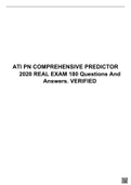 ATI PN COMPREHENSIVE PREDICTOR 2020 REAL EXAM 180 Questions And Answers. VERIFIED