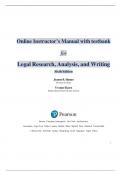 Online Instructor’s Manual with testbank for Legal Research, Analysis, and Writing Sixth Edition Joannee B.e Hames