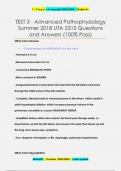 TEST 3 - Advanced Pathophysiology  Summer 2018 UTA 5315 Questions  and Answers (100% Pass)