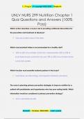 UNLV NURS 299 Nutrition Chapter 1  Quiz Questions and Answers (100%  Pass)