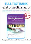 Test Bank for Nursing Research Generating and Assessing Evidence for Nursing Practice 11th Edition By Denise Polit; Cheryl Beck 9781975110642 Chapter 1-33 Questions and Answers A+