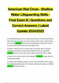 American Red Cross - Shallow Water Lifeguarding Skills - Final Exam B | Questions and Correct Answers | Latest Update 2024/2025