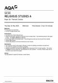 2024 AQA GCSE RELIGIOUS STUDIES A PAPER 2A - THEMATIC STUDIES