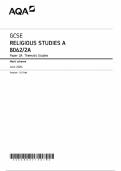 2024 AQA GCSE RELIGIOUS STUDIES A PAPER 2A - THEMATIC STUDIES MARK SCHEME