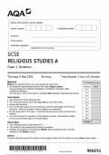 2024 AQA GCSE RELIGIOUS STUDIES A PAPER 1- BUDDHISM