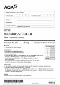 2024 AQA GCSE RELIGIOUS STUDIES B PAPER 1 - CATHOLIC CHRISTIANITY INCLUDING MARK SCHEME