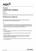 2024 AQA A-LEVEL COMPUTER SCIENCE PAPER 1 - PRELIMINARY MATERIAL