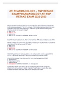 ATI PHARMACOLOGY – FNP RETAKE EXAM/PHARMACOLOGY ATI FNP RETAKE EXAM 2022-2023