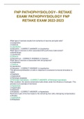 FNP PATHOPHYSIOLOGY– RETAKE EXAM/ PATHOPHYSIOLOGY FNP RETAKE EXAM 2022-2023