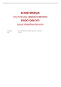 BEROEPSTHEMA: Anamnese & klinisch redeneren EINDOPDRACHT: casus klinisch redeneren 