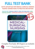 Test Bank for Davis Advantage for Medical-Surgical Nursing Making Connections to Practice 2nd Edition By Janice Hoffman, Nancy J Sullivan Chapter 1-71 Complete Guide A+