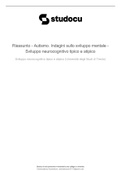 Riassunto - Autismo. Indagini sullo sviluppo mentale - Sviluppo neurocognitivo tipico e atipico