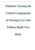 Pediatric Nursing The Critical Components of Nursing Care 2nd Edition Rudd Test Bank