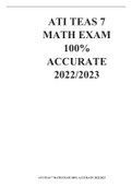 ATI TEAS 7 MATH EXAM 100% ACCURATE 2022-2023.