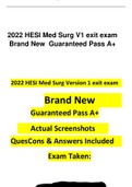 2022 HESI Med Surg V1 exit exam Brand New Guaranteed Pass A+