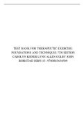 TEST BANK FOR THERAPEUTIC EXERCISE: FOUNDATIONS AND TECHNIQUES 7TH EDITION CAROLYN KISNER LYNN ALLEN COLBY JOHN BORSTAD