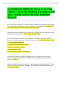 Compiled all Maternity Case 2: Brenda  Patton - vSim for Nursing & pre/post sim  quiz. Latest Questions with answers.  Rated A