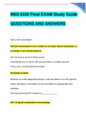 NSG 6330 Final EXAM Study Guide QUESTIONS AND ANSWERS UPDATED