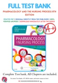 Test Bank for Pharmacology and the Nursing Process 8th Edition By Linda Lilley; Shelly Collins; Julie Snyder Chapter 1-58 Complete Guide A+