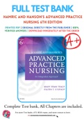 Test Bank for Hamric and Hanson's Advanced Practice Nursing 6th Edition By Eileen O'Grady, Mary Fran Tracy Chapter 1-24 Complete Guide A+