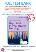 Test Bank For Davis Advantage for Psychiatric Mental Health Nursing 10th Edition By Karyn I. Morgan; Mary C. Townsend 9780803699670 Chapter 1-43 Complete Guide .