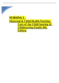 NURSING 1	 Maternal & Child Health Nursing: Care of  the Child bearing & Childrearing Family 8th Edition
