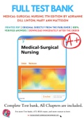 Test Bank for Medical-Surgical Nursing 7th Edition By Adrianne Dill Linton; Mary Ann Matteson Chapter 1-63 Complete Guide A+