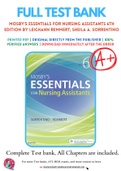 Test Bank for Mosby's Essentials for Nursing Assistants 6th Edition By Leighann Remmert; Sheila A. Sorrentino Chapter 1-38 Complete Guide A+