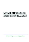 MGMT MISC – SU10 Exam Latest 2022/2023