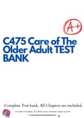 C475 Care of The Older Adult TEST BANK