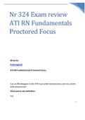 Nr 324 Exam review ATI RN Fundamentals Proctored Focus graded A+