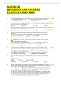 MATHS 125 QUESTIONS AND ANSWERS EXAMS ELABORATION