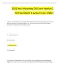 2022 Hesi Maternity OB Exam Version 2  Test Questions & Answers (A+ grade)