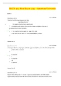 MATH 302 Final Exam 2022 - American University | Graded A+