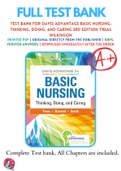 Test Bank for Davis Advantage Basic Nursing: Thinking, Doing, and Caring 3rd Edition Treas Wilkinson